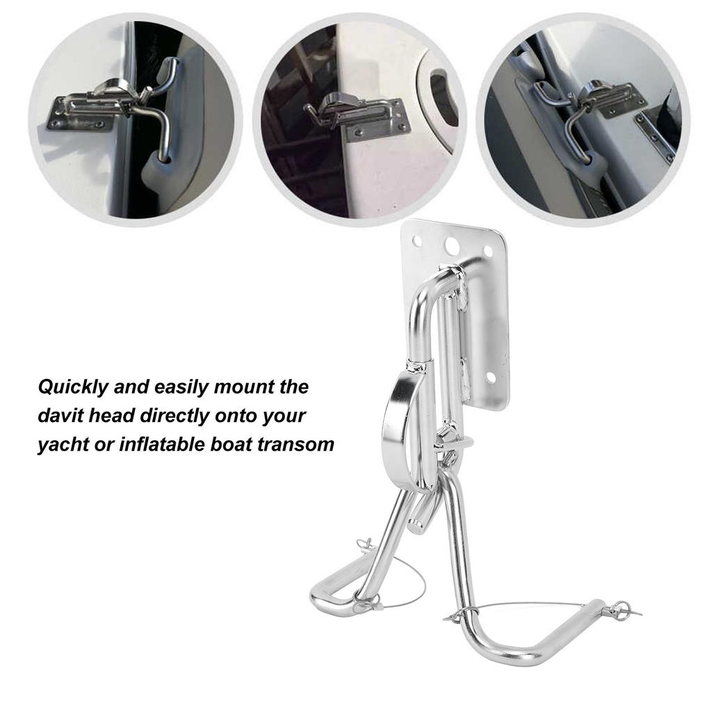 Instant Lock Snap Davits 110kg Load Capacity Convenient Sturdy Quick Release Snap Davits Set  Rust Proof for Yachts