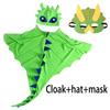 Toothless Dragon Dinosaur Cosplay Costume Set Cloak With Mask For Unisex Halloween Party Fancy Dress Dinosaur Role Play Prop