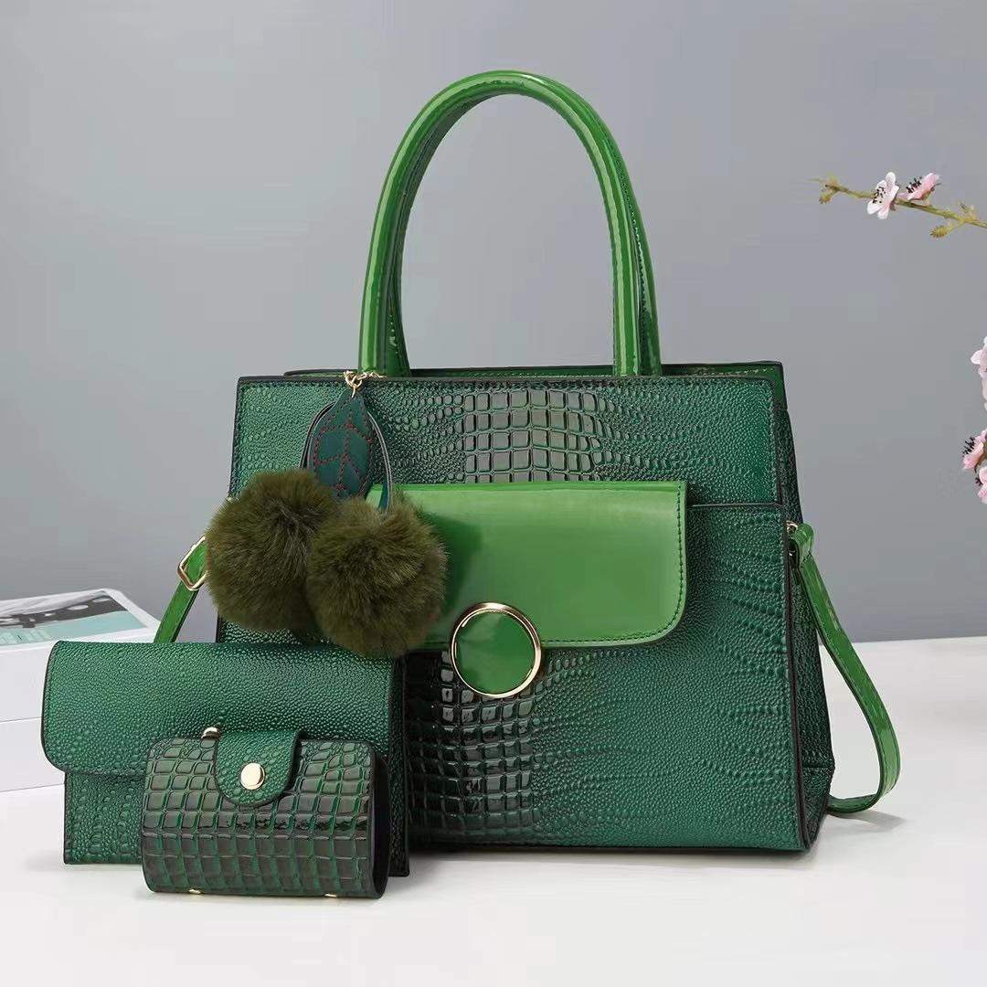 

Новая сумка-тоут с каменным узором, вместительная сумка для матери и ребенка, комплект из трех предметов, универсальная и модная сумка через плечо на одно плечо .