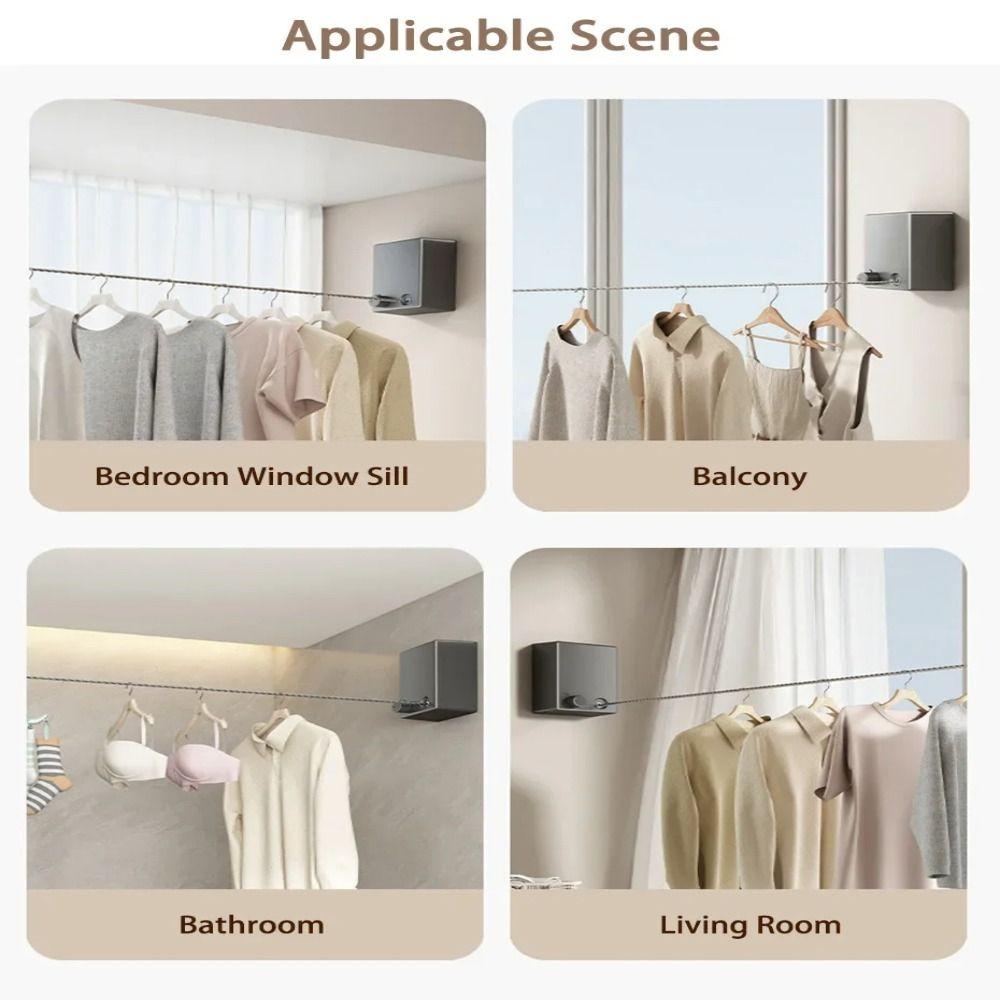 Stanzfreie Einziehbare Wäscheleine Platzsparend Unsichtbare Wäscheleine Innen