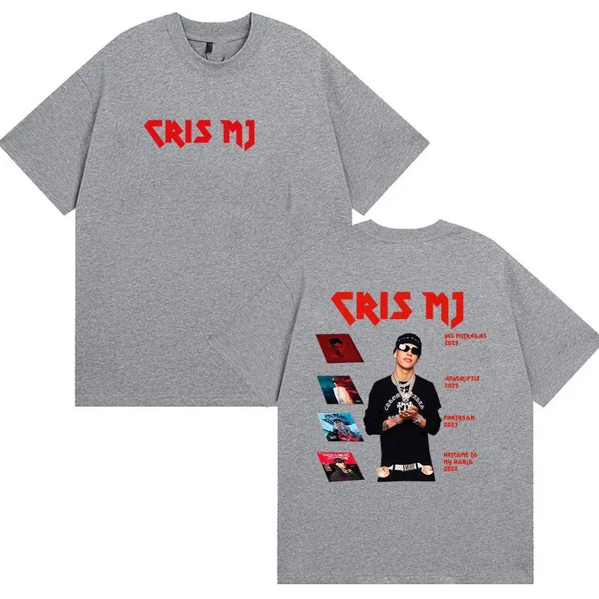 Rapper Cris MJ Album 2026 Merch T Shirt Unisex Hip Hop Vintage Gothic Clothing T-shirts Man High Quality Oversized Cotton T-shirt