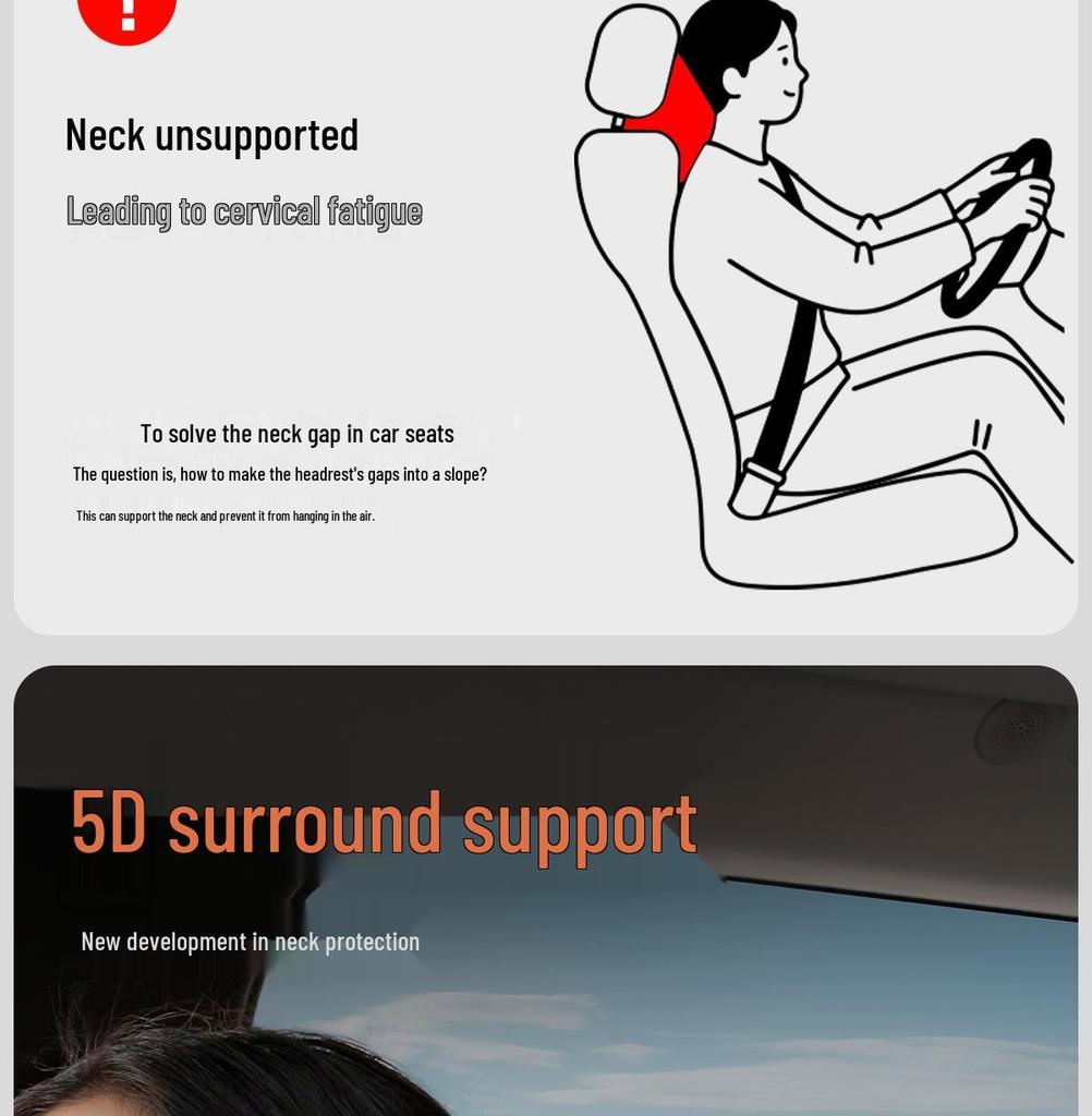כרית תמיכה לצוואר משענת ראש למכוניות מרצדס, BMW, Li Auto, טסלה למושב הנהג