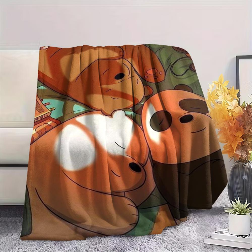 1pz Coperta in Flanella con Stampa We Bare Bears, Alta qualità Confortevole per Tutte le Stagioni, Decorazione per la Casa, Calore e Comfort, Perfetta per Regali di Natale244