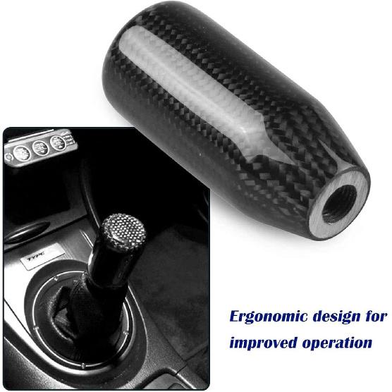 RYANSTAR Universal Gear Shift Style Knob,Car Modified Carbon Fiber Stand Head Manual Transmission Shift Lever Knob Head Wave Stick Shift Knob