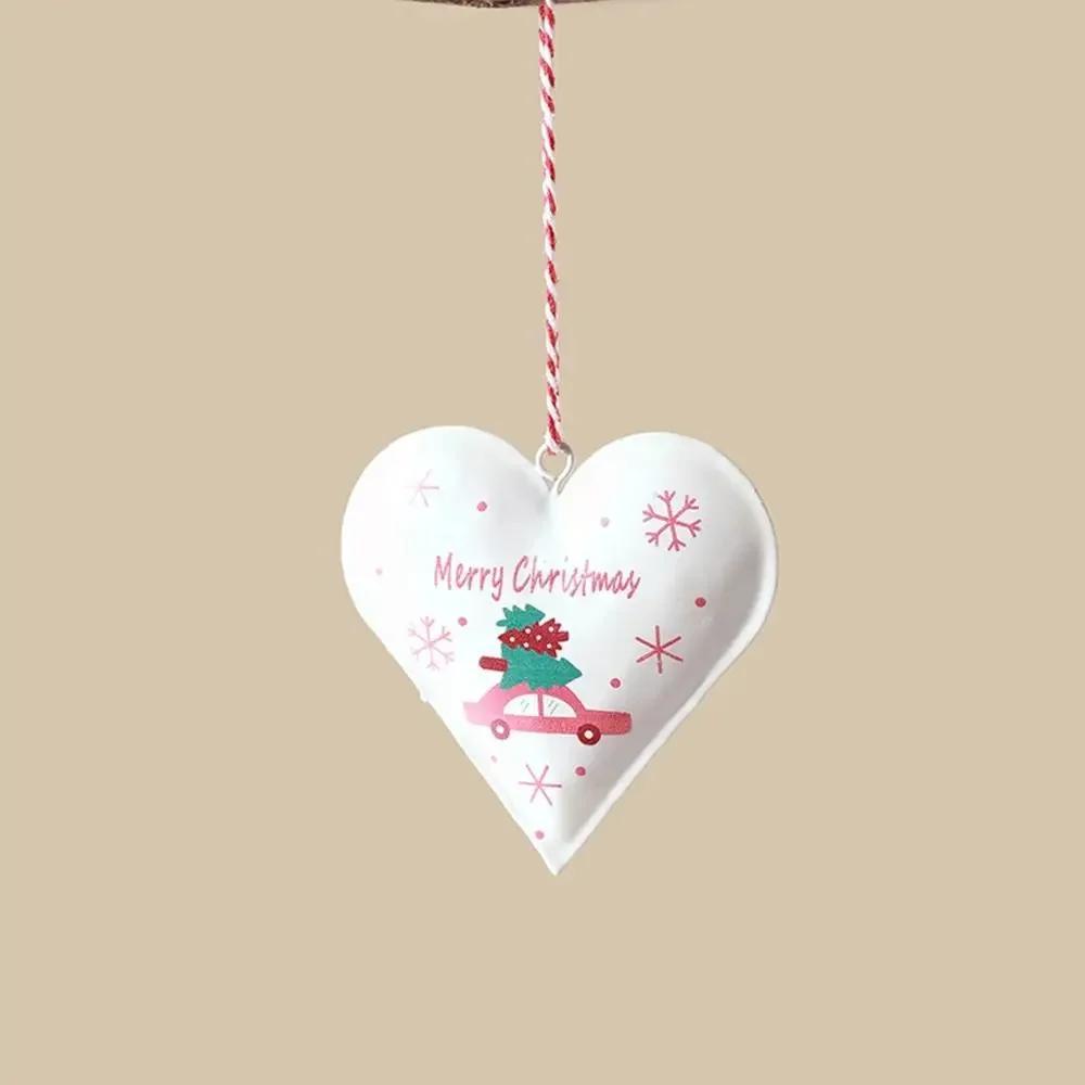 

Red&White Christmas Hanging Pendants Double-sides Painted Nordic Embellishment Iron Art Festival Favors Drop Ornaments Gift