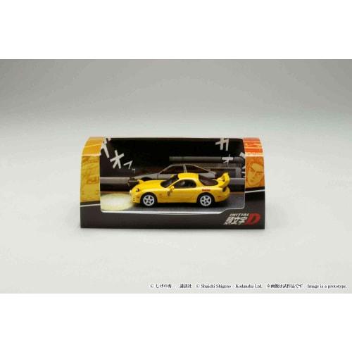 HJ64 1/64 Scale Mazda RX-7 (FD3S) RED SUNS / Initial D VS Takumi Fujiwara and Keisuke Takahashi Driver Figures Included (Finished Product)