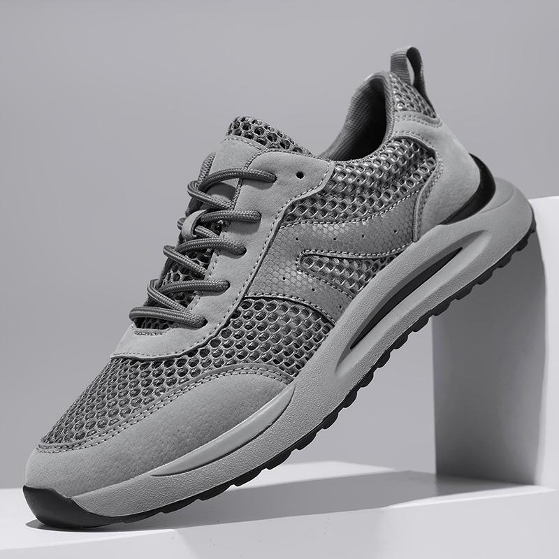 

Мужские дышащие повседневные кроссовки для улицы, нескользящие, мягкие, дышащие мужские туфли 44 серый
