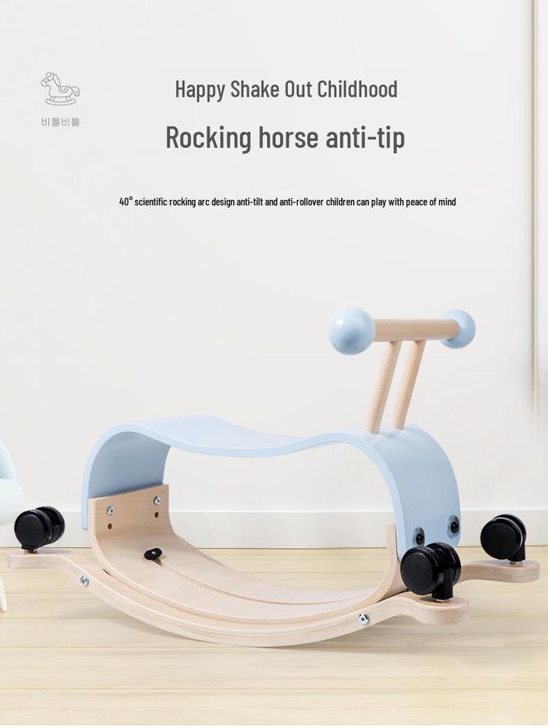 2-in-1 Wooden Rocking Horse & Stroller for Toddlers - Ideal Birthday Gift for Ages 1+