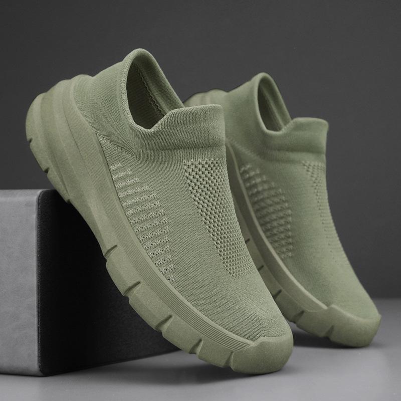 

Весна и лето, новые однопедальные ленивые туфли, плетеные дышащие модные носки, спортивная модная обувь, однотонная универсальная мужская обувь 39