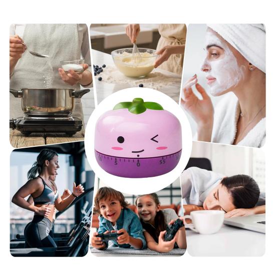 Minuteur de cuisine mécanique réglable 0-60 minutes Animal de dessin animé à remonter Compte à rebours manuel Alarme sonore Rappel Pas de piles nécessaires Minuteur coloré pour