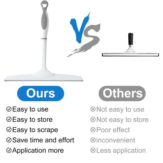Glass Wiper with Hanging Hole Convenient Storage Ergonomic Handle Comfortable Grip Window Squeegee T-Shaped All Purpose Glass Door Shower Squeegee