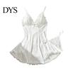 Women Nightgown Plus Size Sexy Babydoll Nightdress for Women, V Neck Lace Soft Sleepwear Sheer Mesh Nightgown, Spaghetti Strap Chemise Slip Dress with