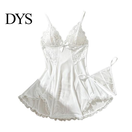 Women Nightgown Plus Size Sexy Babydoll Nightdress for Women, V Neck Lace Soft Sleepwear Sheer Mesh Nightgown, Spaghetti Strap Chemise Slip Dress with