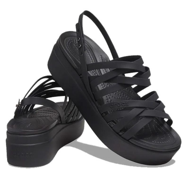 Crocs Brooklyn Strappy Black Sandals Women's