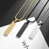 Simple Pendant Stainless Steel Three Dimensional Rectangular Geometric Necklace Men and Women Jewelry