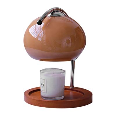 Aroma Wax Melting Lamp Retro Wood Storage Tray Glass Candle Warmer Lamp Bedroom Bedside Ambient