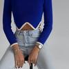 Maglione Casual Irregolare a Collo Alto da Donna per Autunno e Inverno