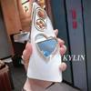 For Samsung A53 A33 A13 A14 A54 A04 A34 A24 A05 A35 A55 A25 A15 Love Mirror With Crystal Chain Electroplated Soft Shell
