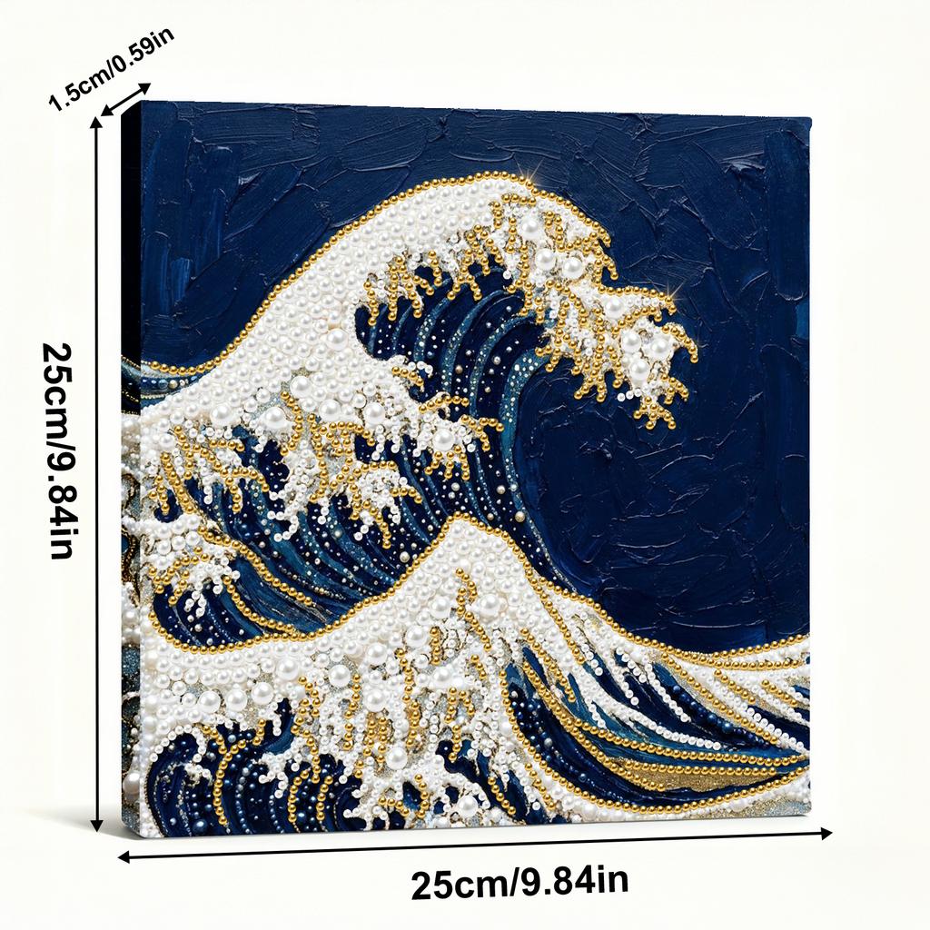 DIY Pearl Diamond Dots Paintings Picture Arts Craft With Frame Art Diamond Painting for Adults/Beginners Gift Home Decor 25x25cm