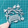 2pcs/set Bird Tree Die Cuts for Card Making, Park Chair Metal Cutting Dies, Metal Die Cutting Mold, Scrapbooking Dies, DIY Etched Embossing Stencil