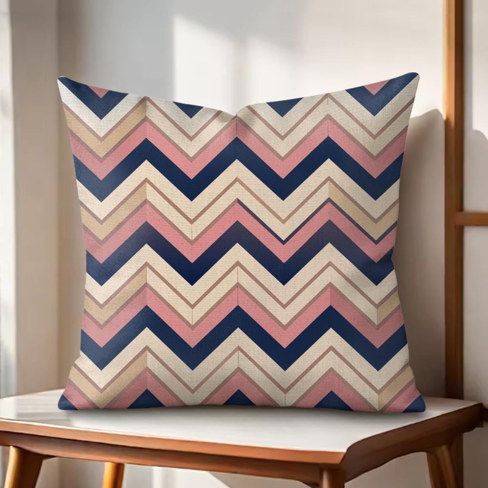 Calm Geometric Color Cushion Cover Natural Linen Organic Fabric DoubleSided Printing Couch Pillow Covers Home Decor