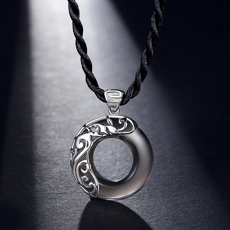 Necklace Male Mouse Pendant Fashion Hip Hop Personality Simple Obsidian