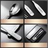 3pcs/set Outdoor Portable Dinnerware 316 Stainless Steel Chopsticks Spoons Set With Box Reusable Cute Flatware For Kids Students