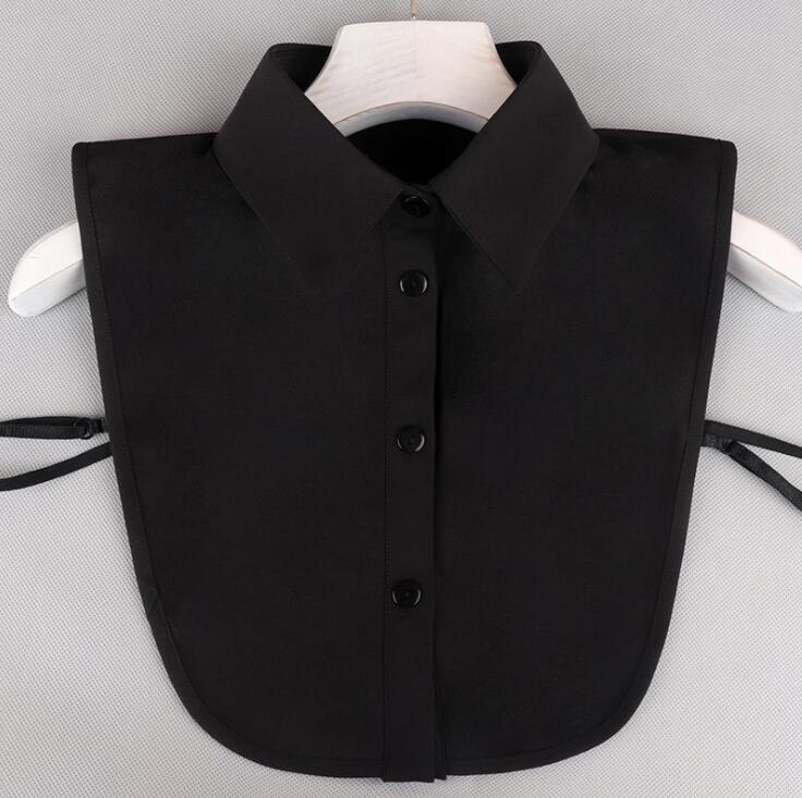 

Bead Fake Collar Shirt Women White False Collars Woman Pearl Women Beaded Detachable Collar Necktie Black Chiffon Half Shirt
