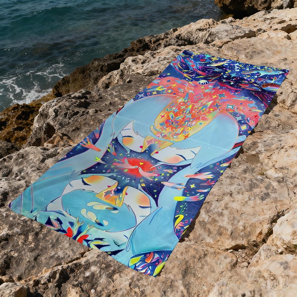 Singer K-Kikuo-o Towel Beach Quick Dry Soft Pool Towels Gift for Travel Gym Shower Camping sports