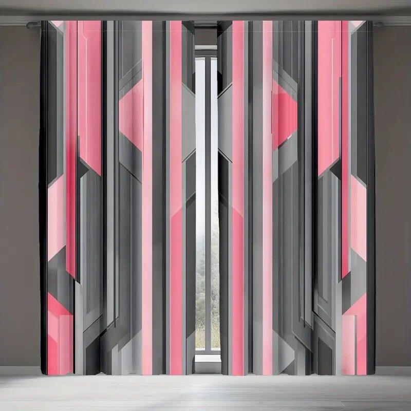 Moderní abstraktní geometrie - závěsy na tyč   dekorace do ložnice a kuchyně   domácí dekorace   dekorace obývacího pokoje