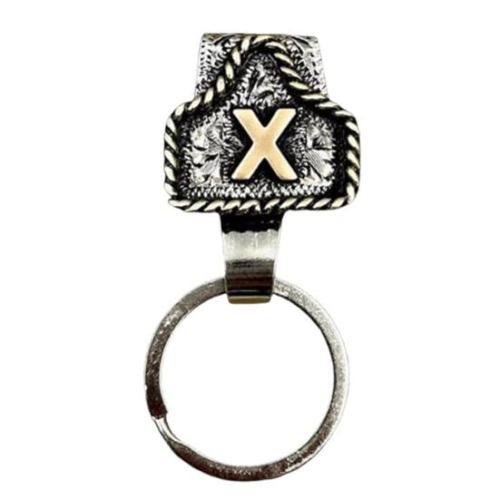 Vintage Letter Keychain Western Cowboy Style A to Z 26 Capital Letters Key Ring Metal Alphabet Key Holder Belt Bag Hanging Decoration Pendant