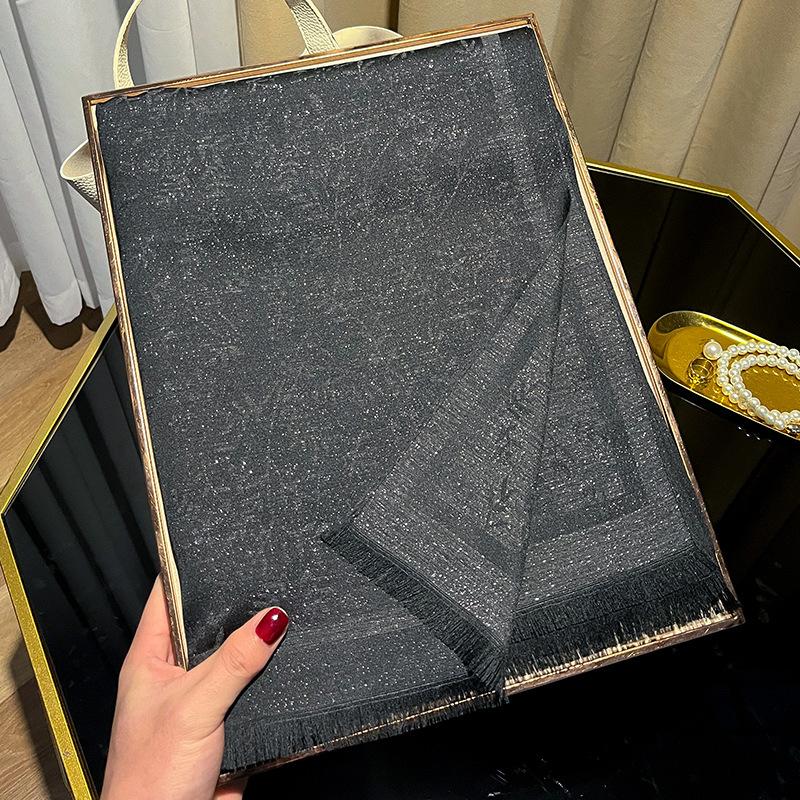 Spring And Summer Long Scarf Shawl Imitation Silk Scarf Women'S Fashion Versatile Travel Beach Scarf Shawl Tencel Cotton Gold Silk Scarf