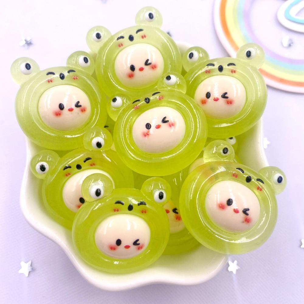 Resin Colorful Noctilucent Clear Candy Color Tiger Rabbit Cats Dog Flat back Cartoons Figurines 6PCS Scrapbooks DIY Decor Crafts
