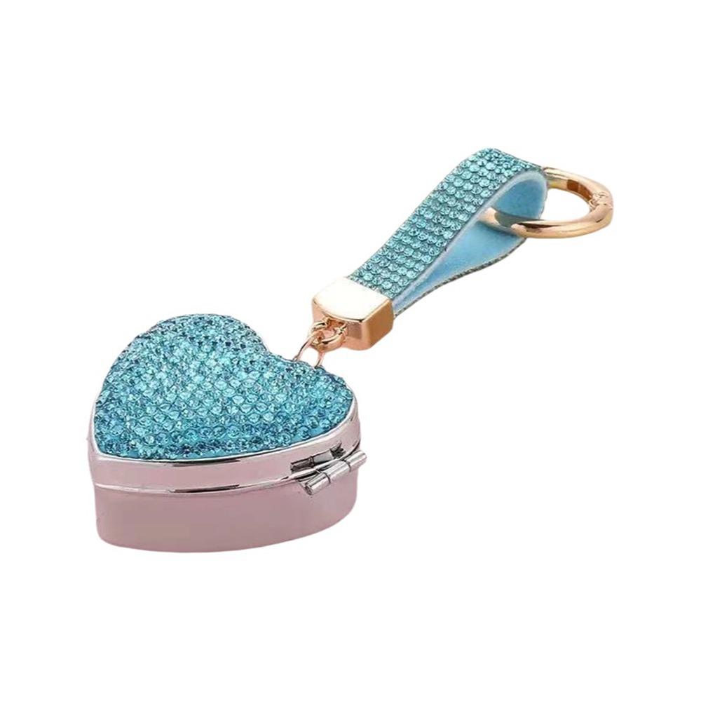 

Colorful Rhinestone Mini Pill Case Shining Bling Bling Key Pendant Car Hanging