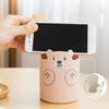 Xiaobudian Cute Bear 2-in-1 Pen Holder & Phone Stand, Macaron Colors Desk Organizer, Large Capacity Storage for Pens Makeup Brushes Scissors