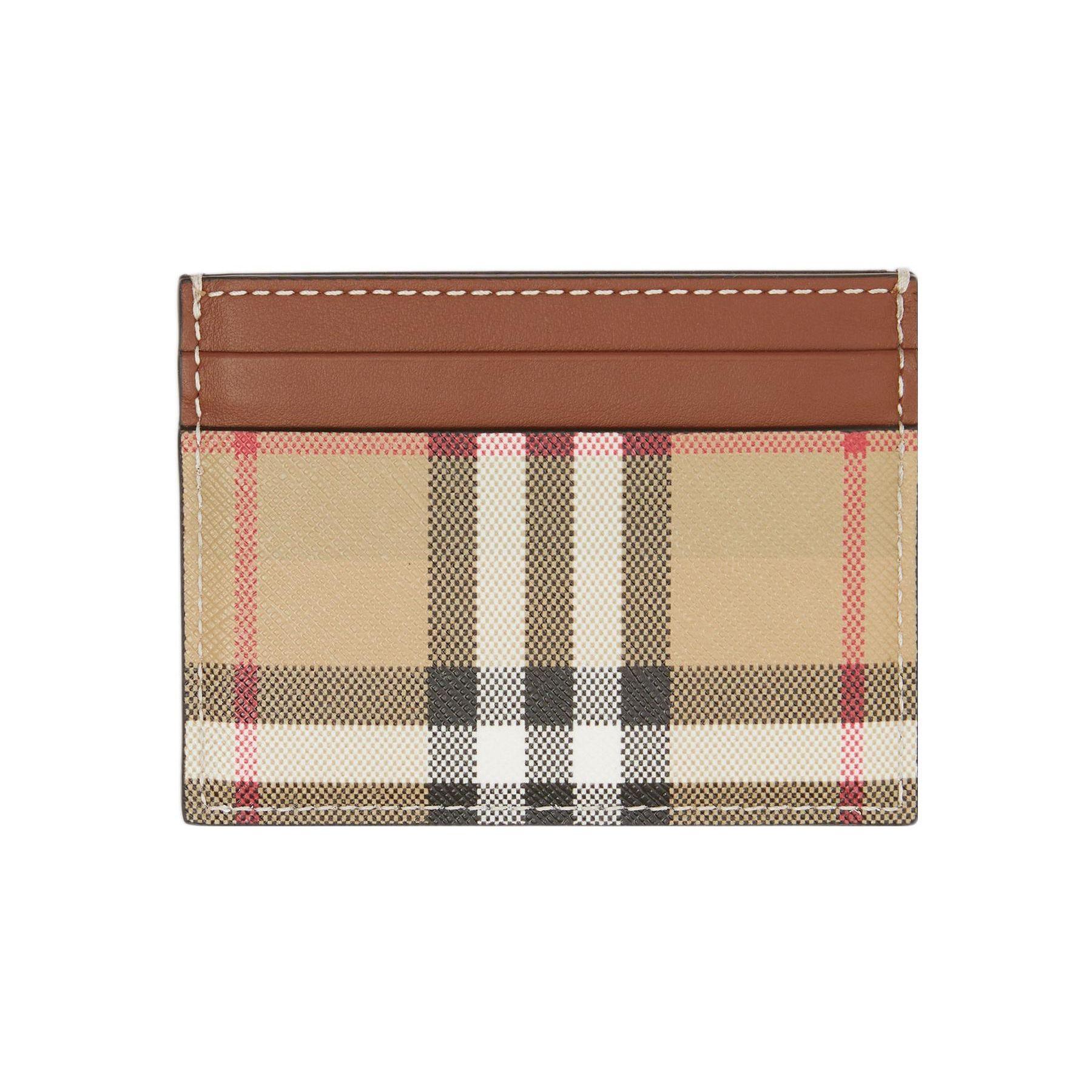 

Burberry Check Design Leather Card Holder Women Accessories Brown 80654841 Basic Set (Bag+Dust Bag)
