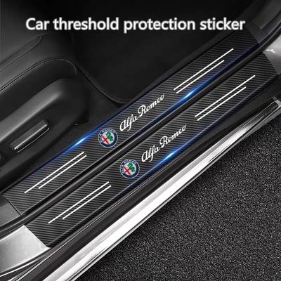 Carbon Fiber Car Sticker Car Door Trunk Protective Strip Decal For Giulia Stelvio MiTo Giulietta Tonale ALFA 4C Disco