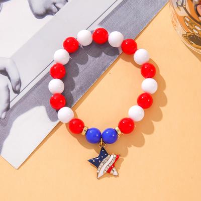European and American Creative Design American Independence Day Bracelet Personalized American Flag Five-pointed Star Love Bracelet