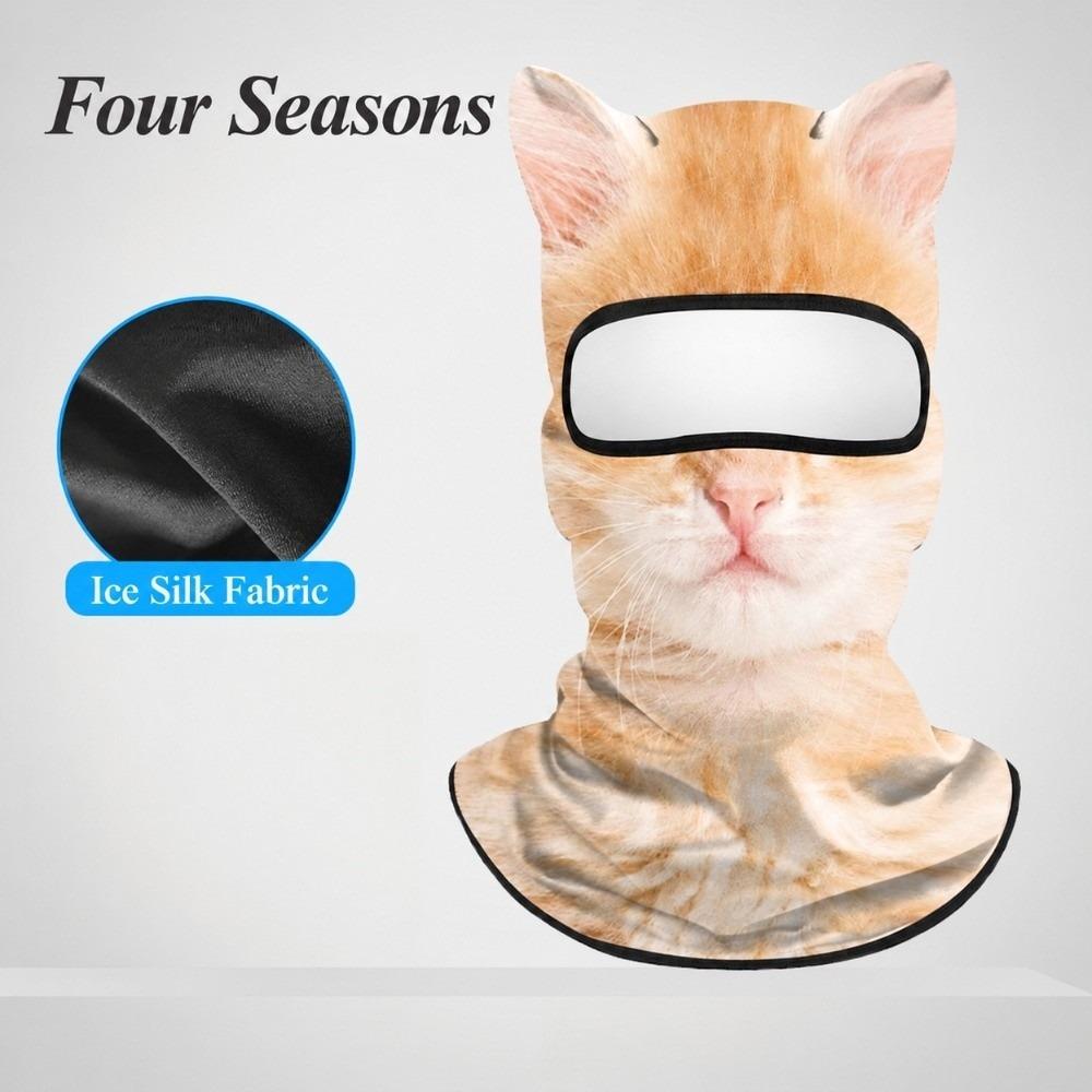 Windproof Balaclava Mask Ice Silk Eared Head Cover Novelty Full Face Mask Cycling/Party/Outdoor
