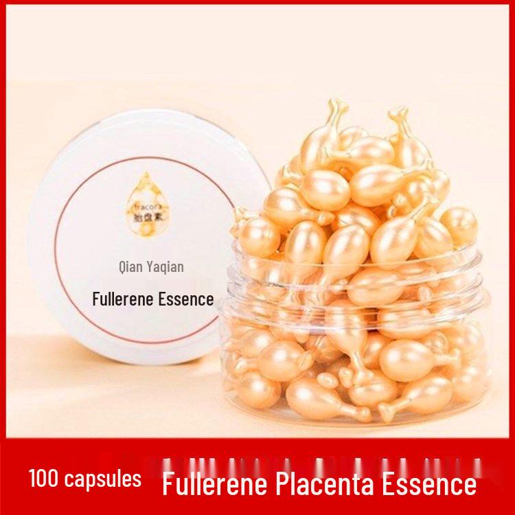 Placenta Fullerene Essence Capsules for Hydrating, Brightening, and Nourishing Skin Repair
