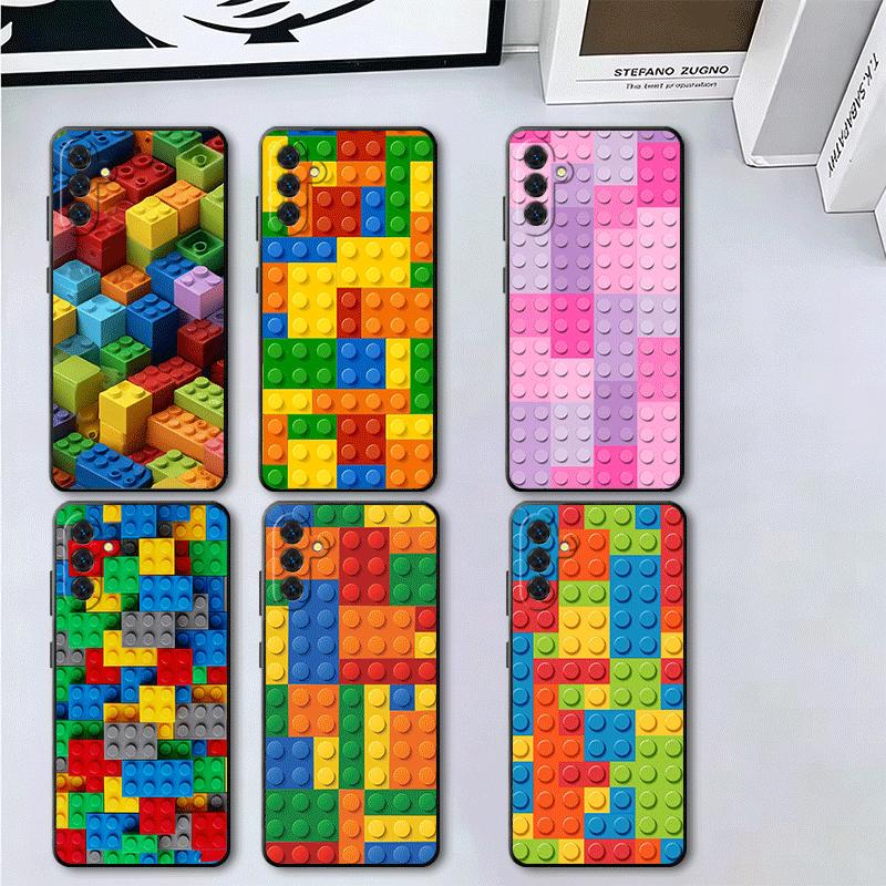 Fashion Building Blocks Pattern Soft Phone Case for Samsung A17 A37 A57 A16 A26 A36 A56 A15 A25 A35 A55 A14 A24 A34 A54 A13 A23