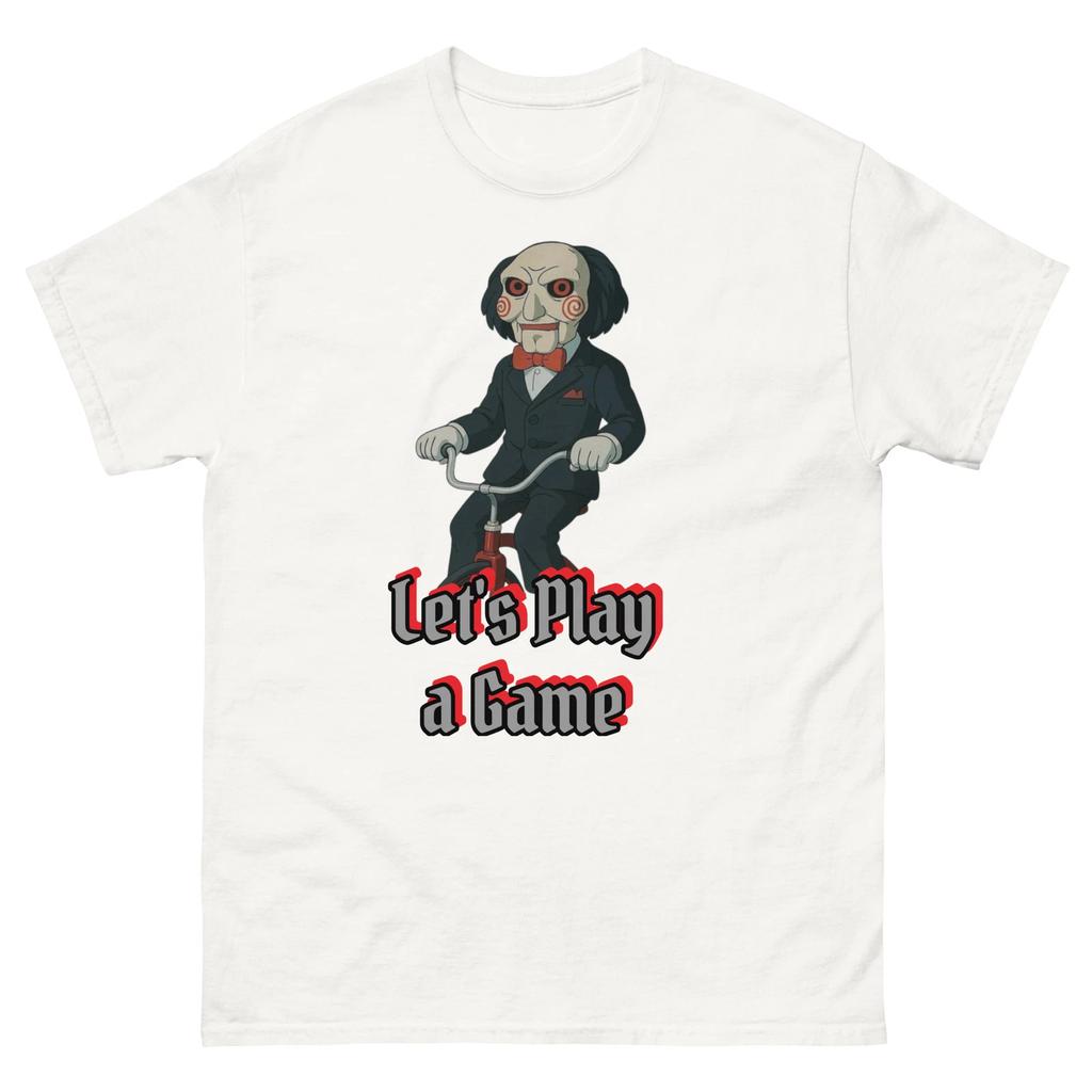 Lets Play A Game Creepy Puppet On Tricycle Horror Movie Style Graphic Tee Cotton Unisexs Unisexs Tshirt Summer Streetwear