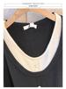Plus Size Sweet Patchwork Knitwear for Women - Spring/Autumn, 130-320 Jin, Age-Reducing Two-Piece Top
