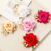 high qualityFive-piece Set Of Women's Elegant Hairpins - Rose Flower Design, Polyester Fiber - Spring & Summer Wedding Bridal Head Accessories | Hand