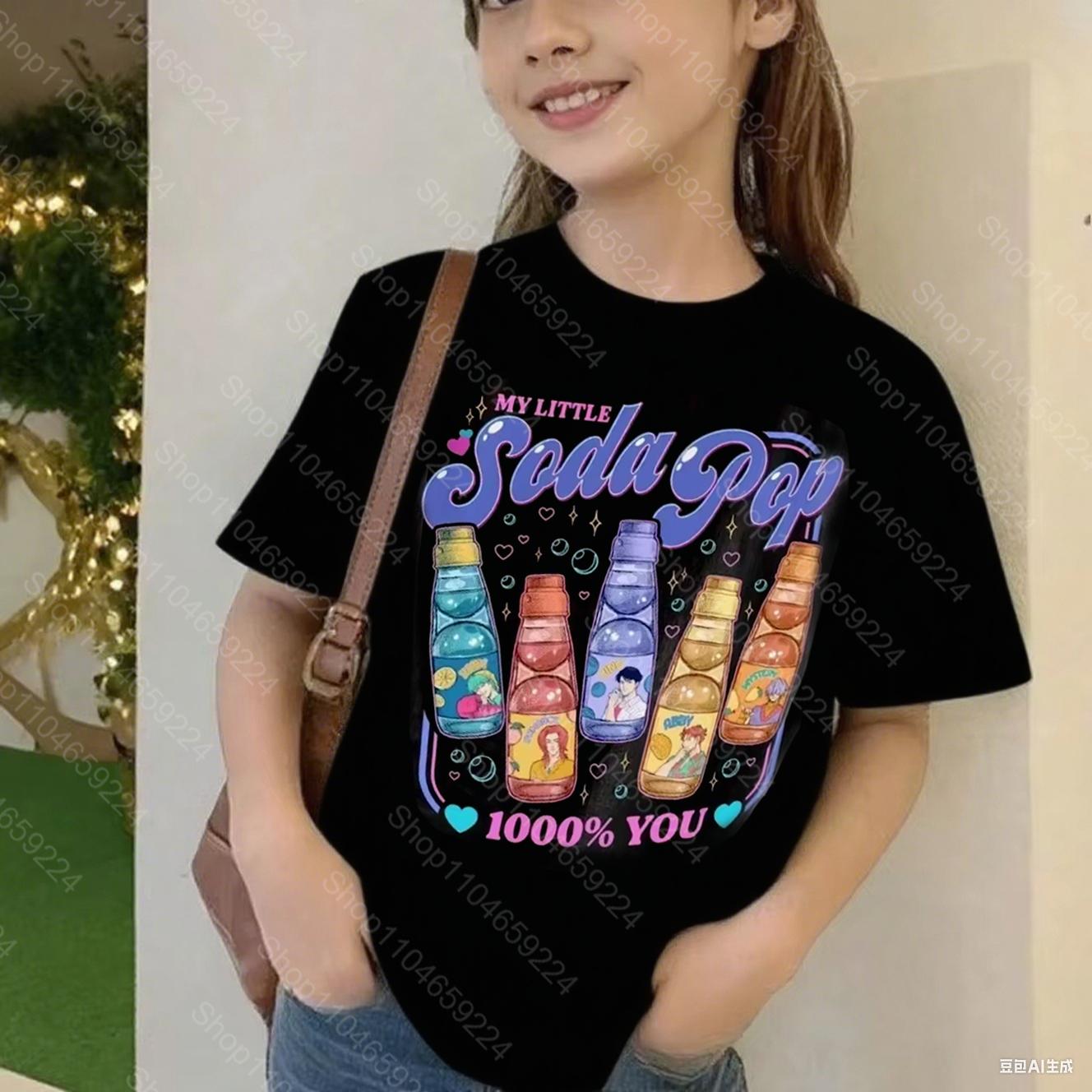 

Summer Kpop Demon Hunters Saja Boys Soda Pop Graphic Tee Gift for Fan Woman Man Summer Cotton Shirts Classic Outdoors O-neck Clothes 160