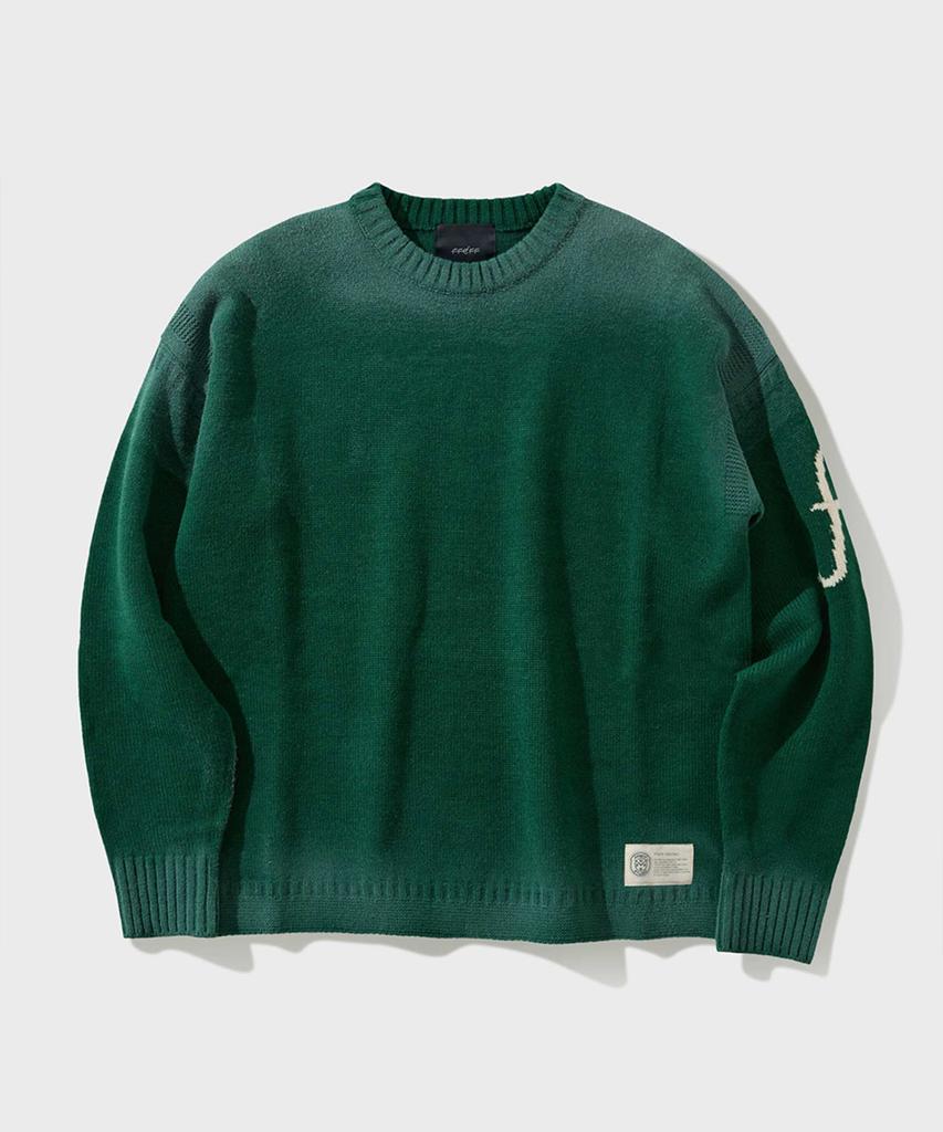 FFEFF STUDIO Vintage Washed Efro Logo Round Pullover (Green)