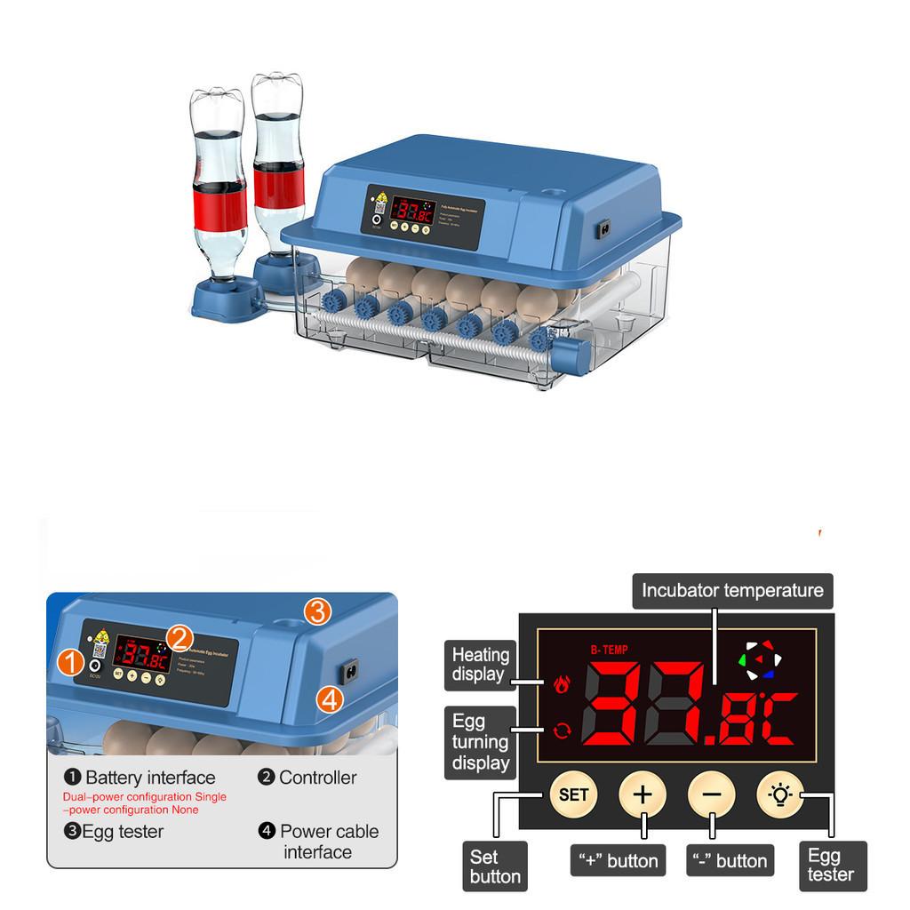 3-in-1 Eggs Incubator Automatic Water Adding Double Air Duct Mechanism Egg Incubator Upgrade 42 Fully Automatic Turning Hatcher Tool