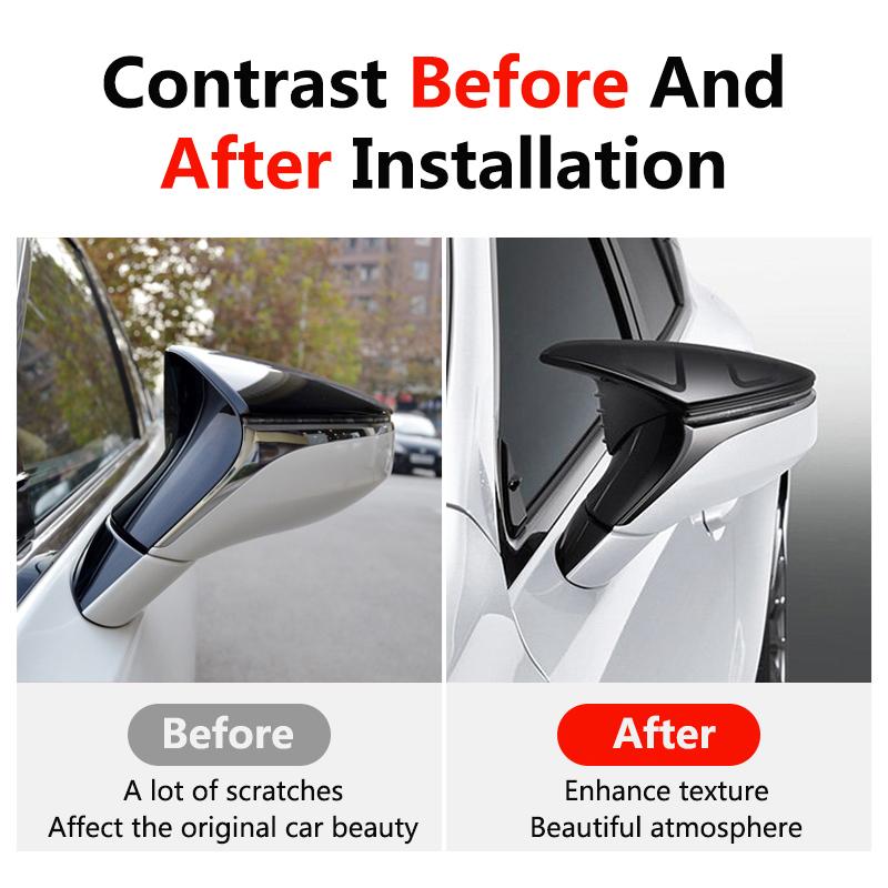 Auto-Rückspiegelabdeckung Ochsenhorn Seitenrückspiegelgehäuse ABS Passend für Lexus ES200 260 300H 2018- UX - Zubehör