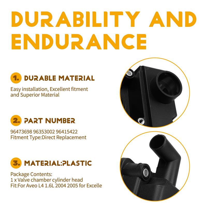 

L10A 96473698 Engine Valve Chamber Cylinder Head Cover For Aveo L4 1.6L 04-05 For Buick Excelle 96353002 96415422 чёрный