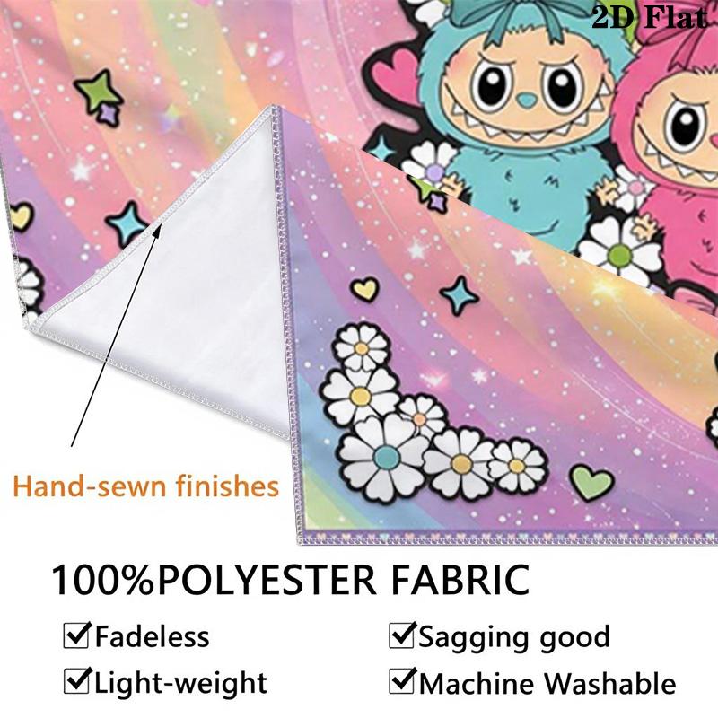 Kawaii Bubu Wall Tapestry Aesthetic Wall Hanging Printed Fabric Blanket Decorative Tapestries for Bedroom Living Room Home Decor